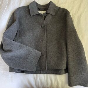 COS boxy double faced wool jacket grey